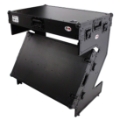 ProX Z-Table Junior Folding DJ Mobile Workstation, Flight Case Style with Wheels, Black/Black